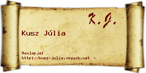 Kusz Júlia névjegykártya