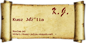 Kusz Júlia névjegykártya